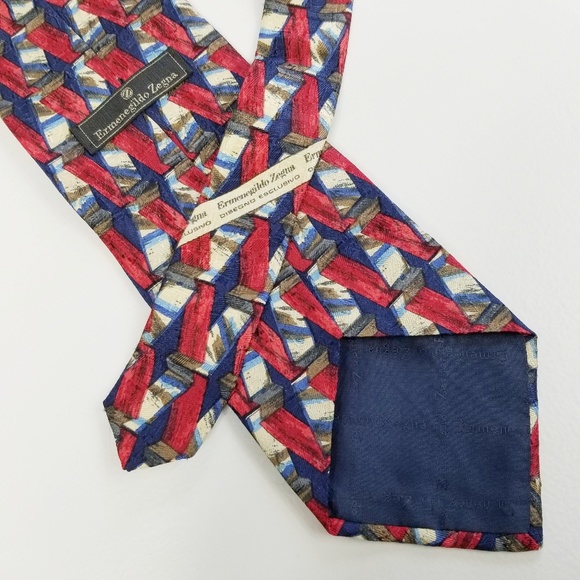 Ermenegildo Zegna Silk Colorful Mens Designer Tie - Picture 4 of 6